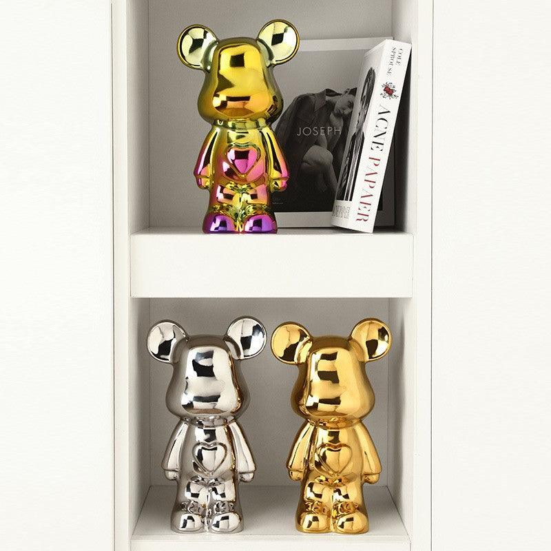Hom & Ember – Ceramic Heart Bear Figurine - Hom & Ember