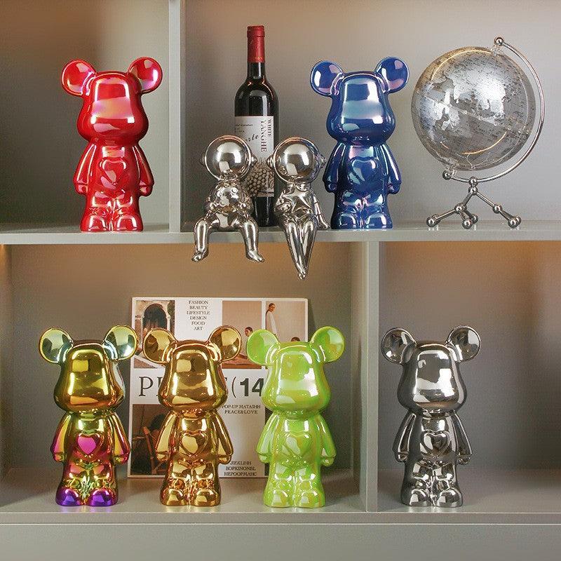 Hom & Ember – Ceramic Heart Bear Figurine - Hom & Ember