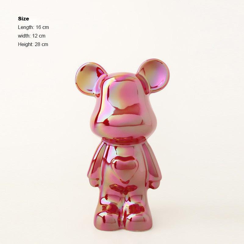 Hom & Ember – Ceramic Heart Bear Figurine - Hom & Ember