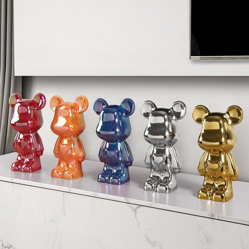 Hom & Ember – Ceramic Heart Bear Figurine - Hom & Ember