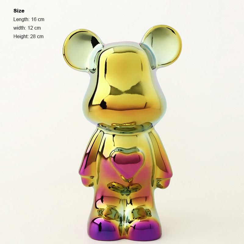 Hom & Ember – Ceramic Heart Bear Figurine - Hom & Ember