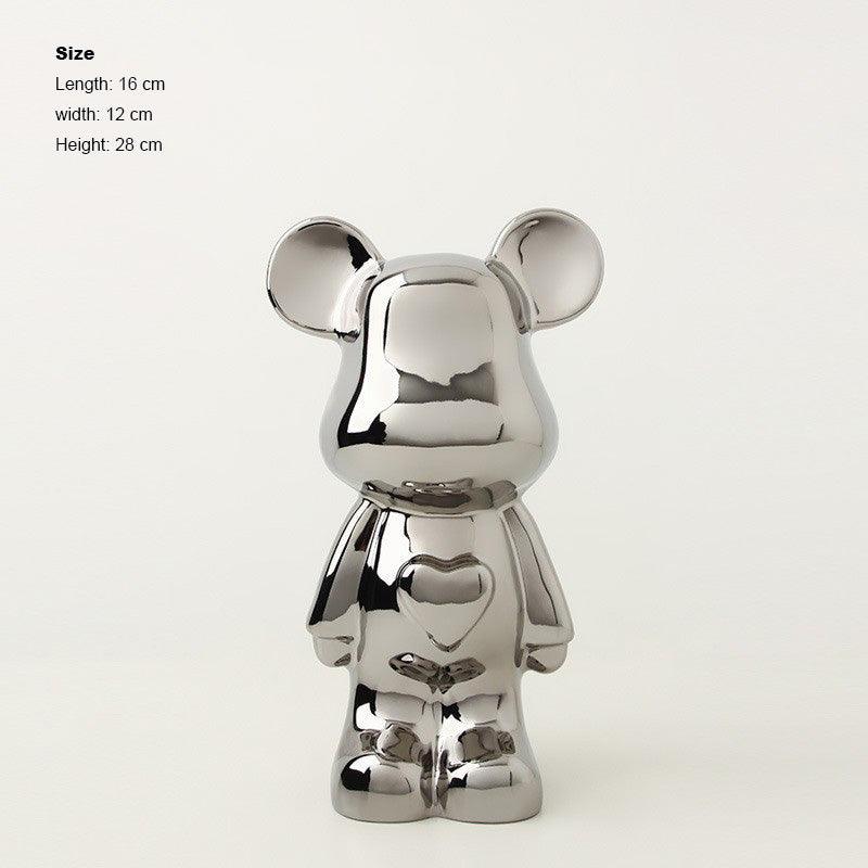 Hom & Ember – Ceramic Heart Bear Figurine - Hom & Ember