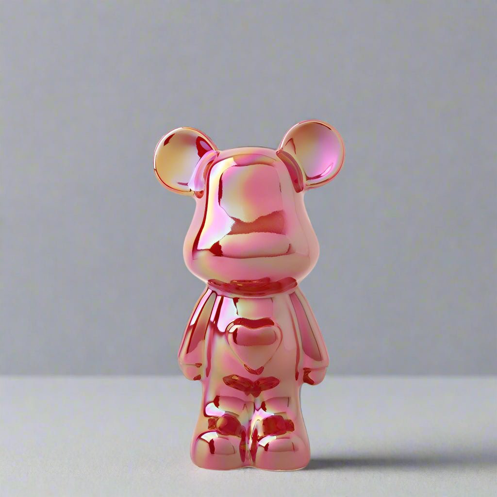 Hom & Ember – Ceramic Heart Bear Figurine - Hom & Ember