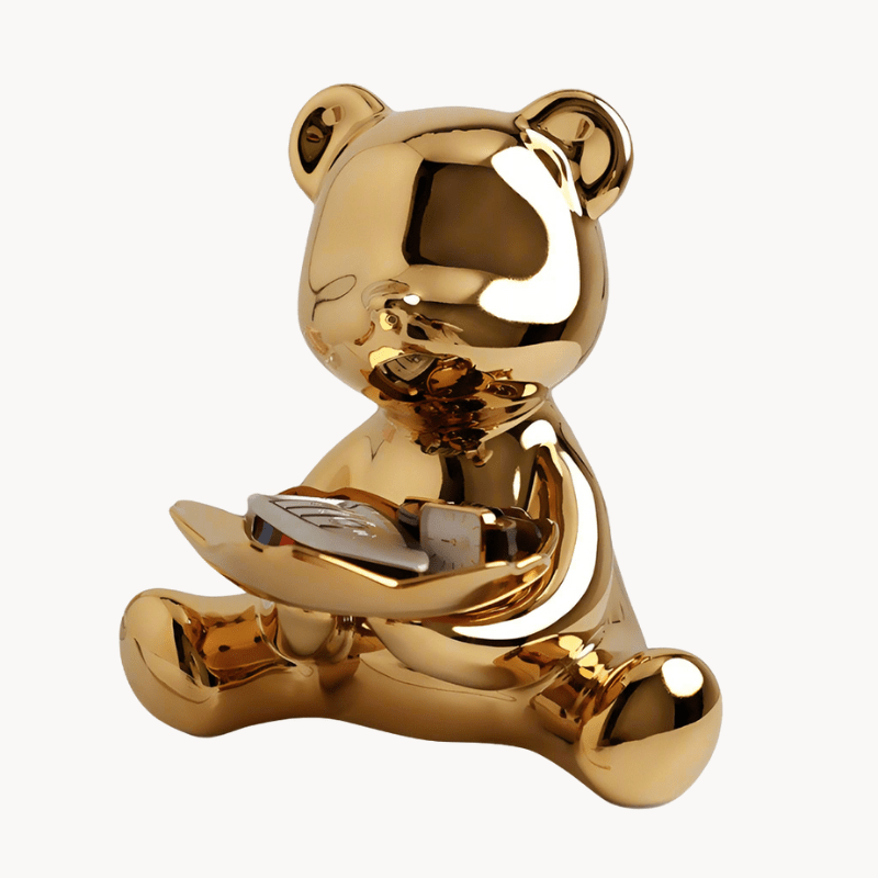 Hom & Ember – Chrome Bear Key Holder Decor - Hom & Ember