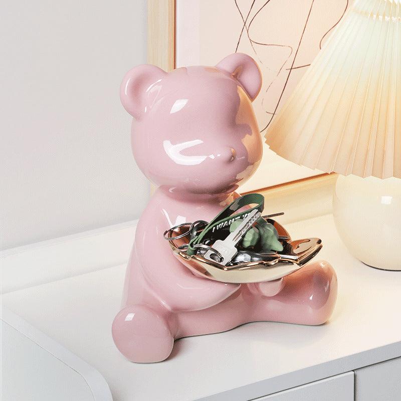 Hom & Ember – Chrome Bear Key Holder Decor - Hom & Ember