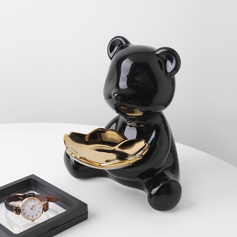 Hom & Ember – Chrome Bear Key Holder Decor - Hom & Ember