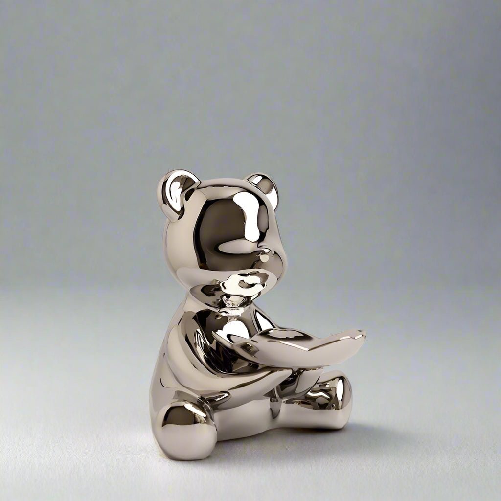 Hom & Ember – Chrome Bear Key Holder Decor - Hom & Ember