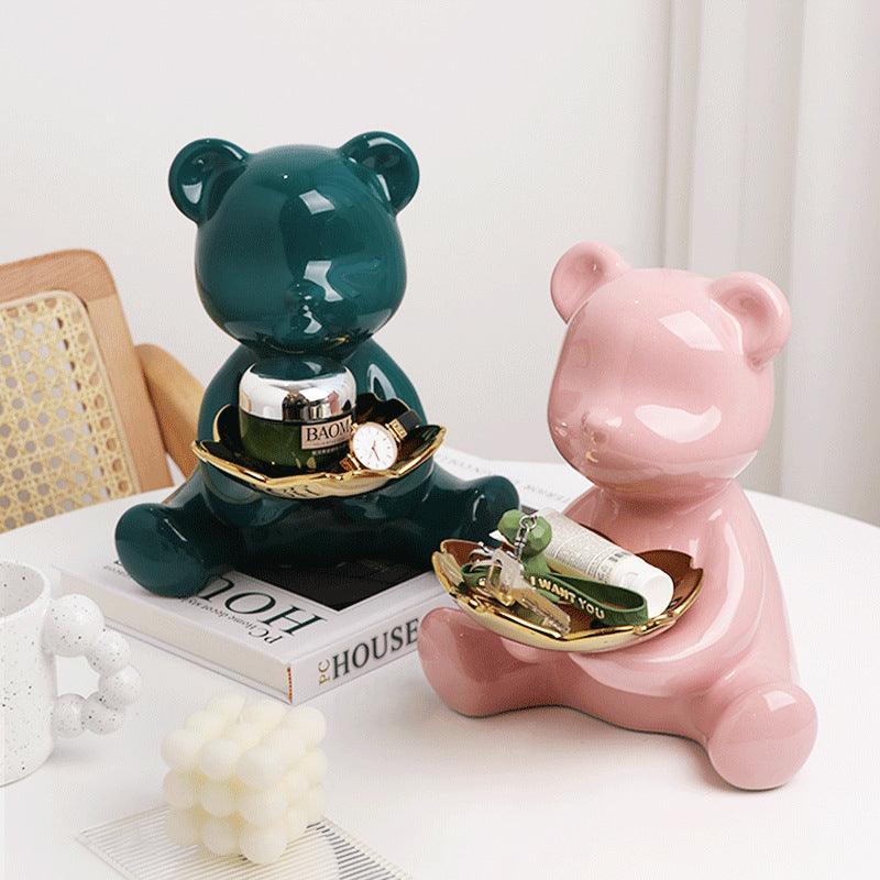Hom & Ember – Chrome Bear Key Holder Decor - Hom & Ember