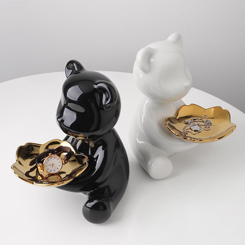 Hom & Ember – Chrome Bear Key Holder Decor - Hom & Ember