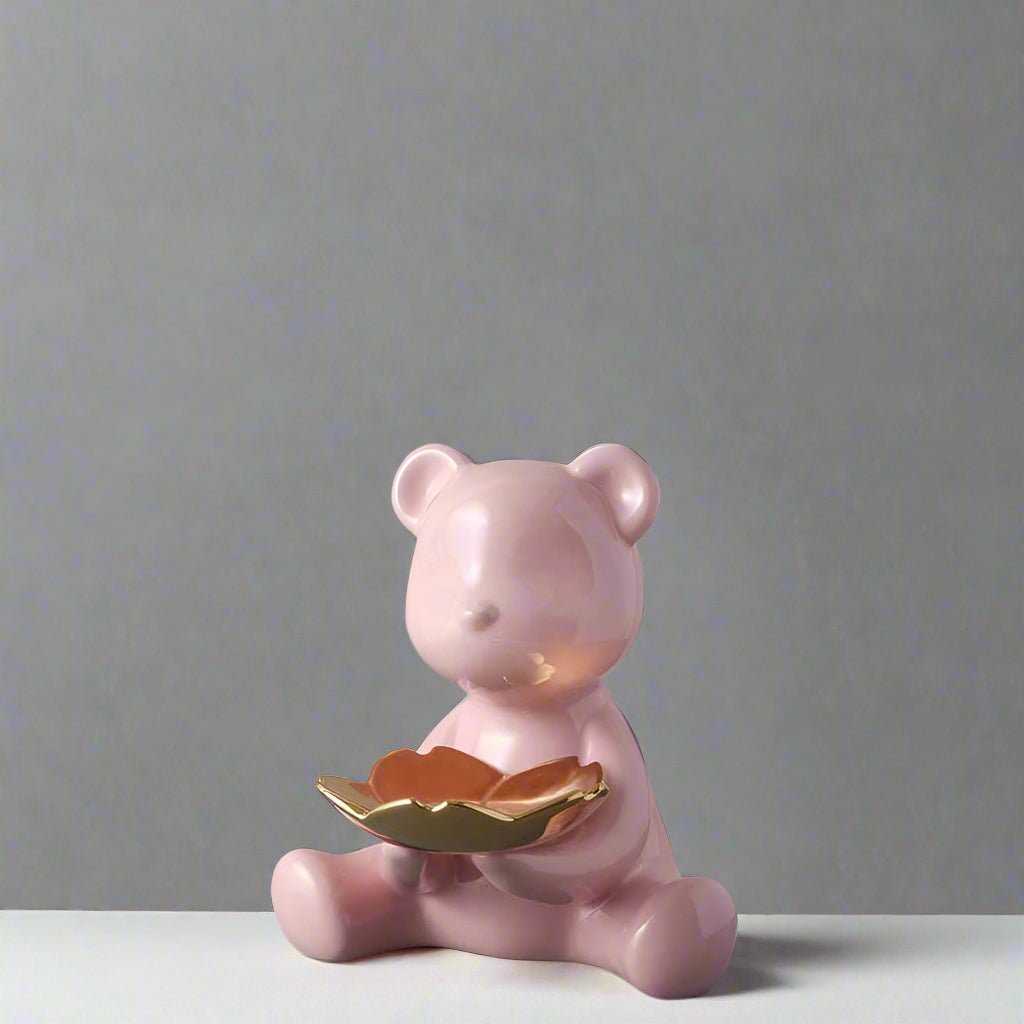 Hom & Ember – Chrome Bear Key Holder Decor - Hom & Ember