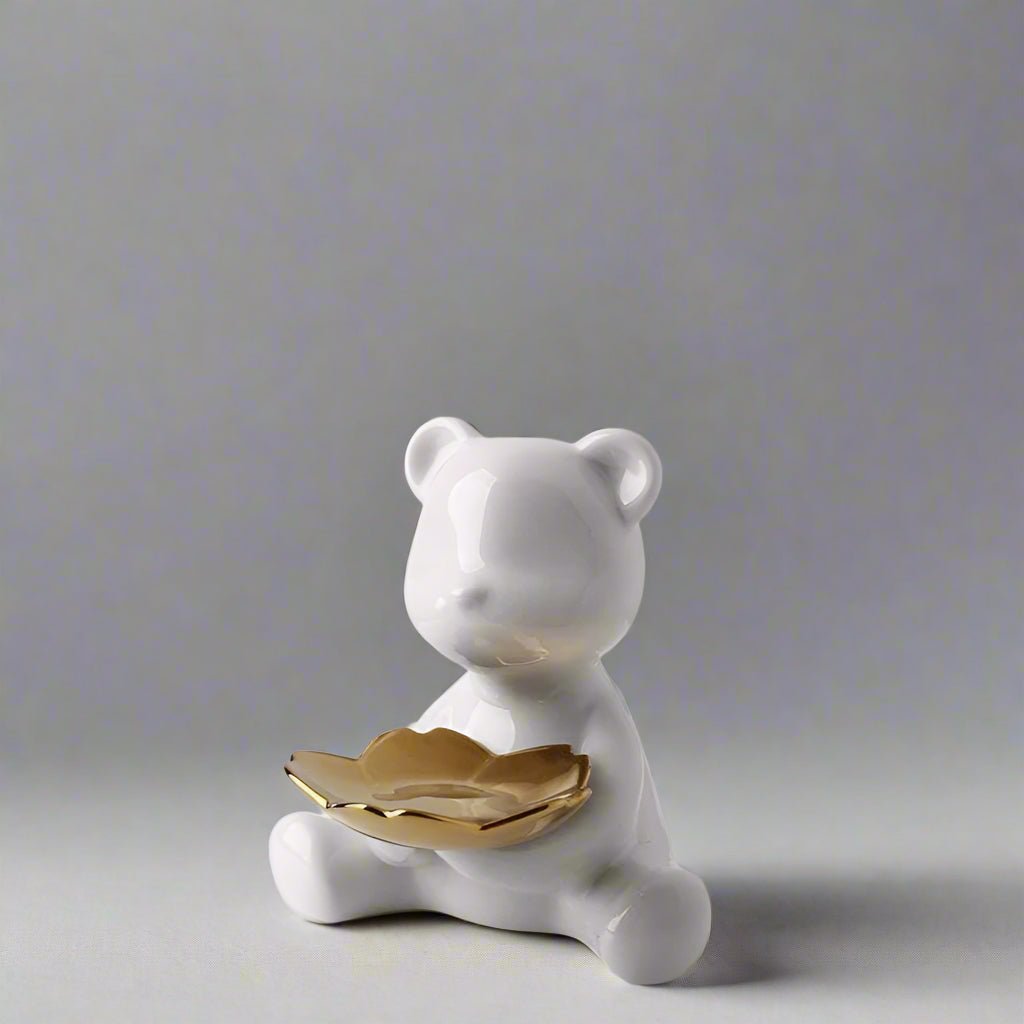 Hom & Ember – Chrome Bear Key Holder Decor - Hom & Ember