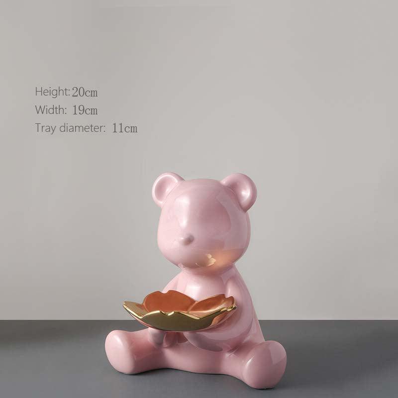 Hom & Ember – Chrome Bear Key Holder Decor - Hom & Ember