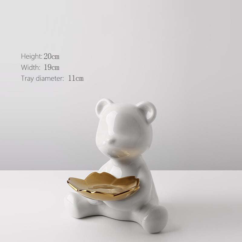 Hom & Ember – Chrome Bear Key Holder Decor - Hom & Ember