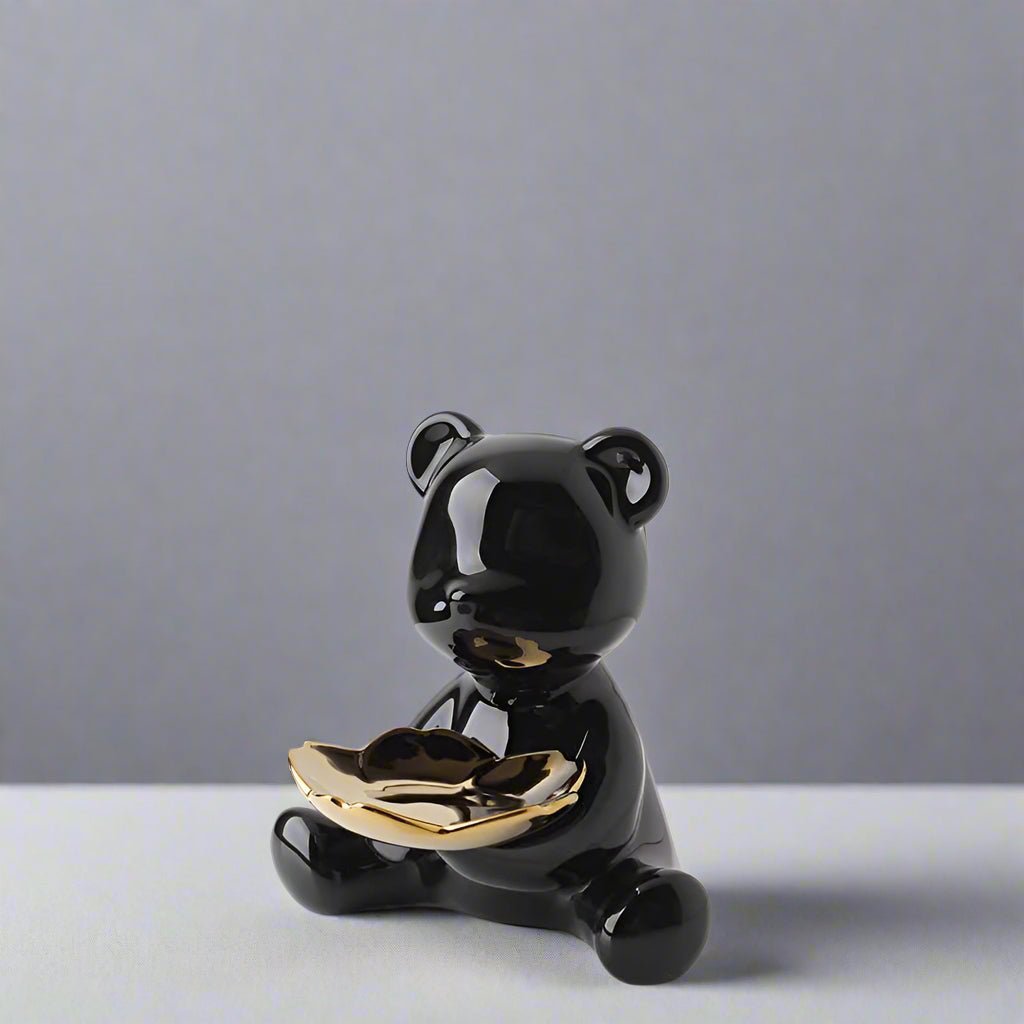 Hom & Ember – Chrome Bear Key Holder Decor - Hom & Ember