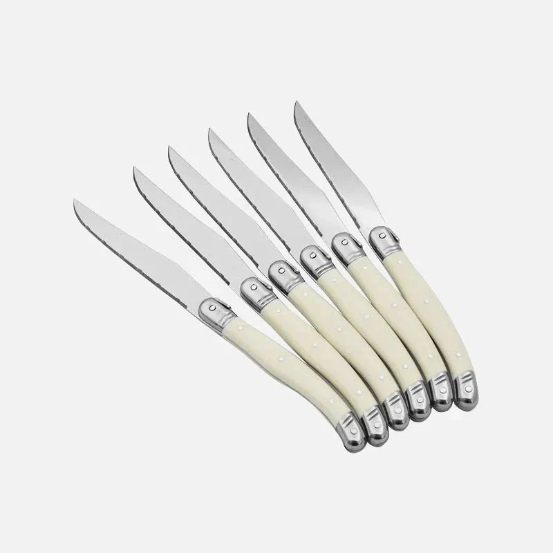 Hom & Ember – Classic Ivory Stainless Steel Cutlery Set for a Serene Dining Elegance - Hom & Ember