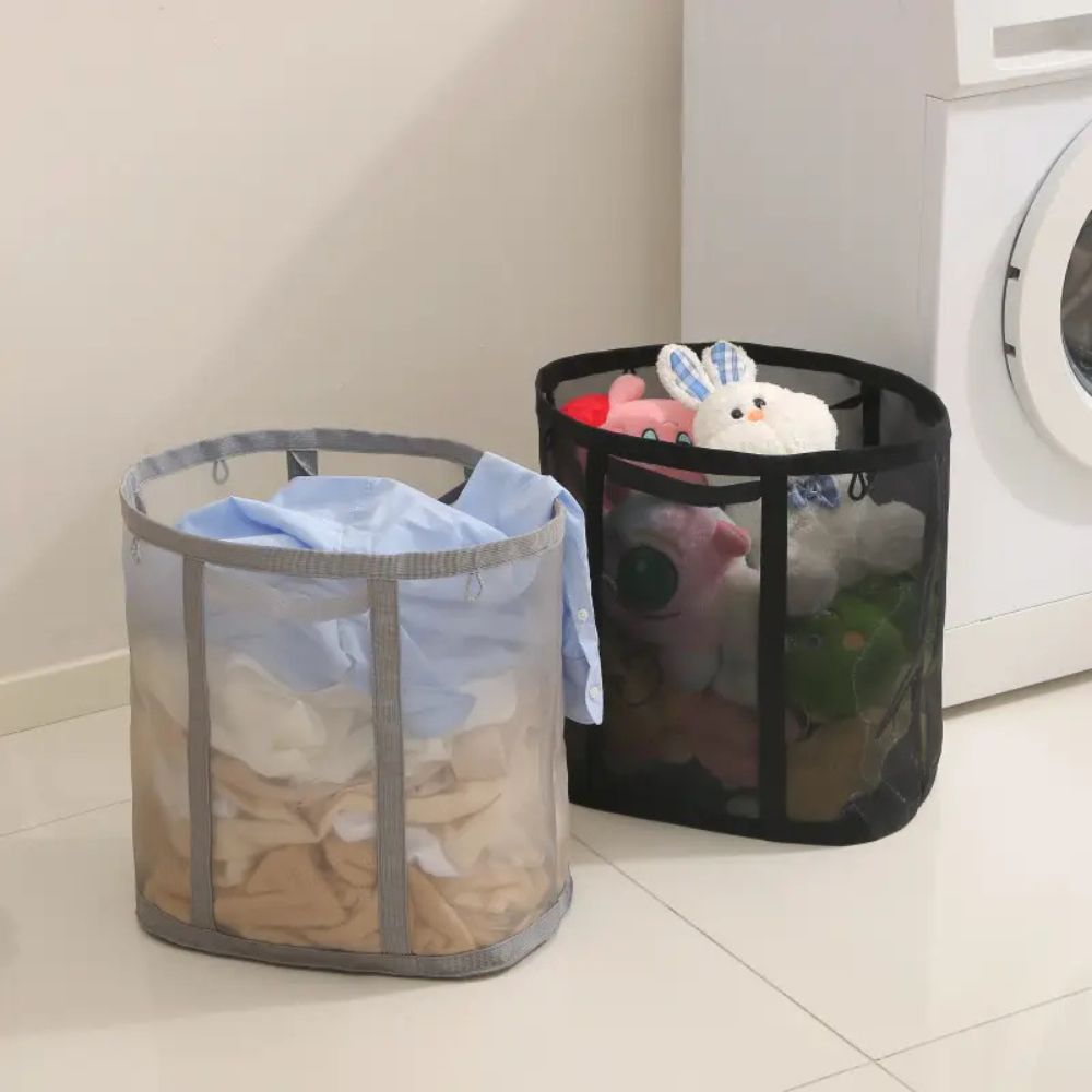 Hom & Ember – Collapsible Mesh Laundry Basket for a Stylish and Organised Home - Hom & Ember