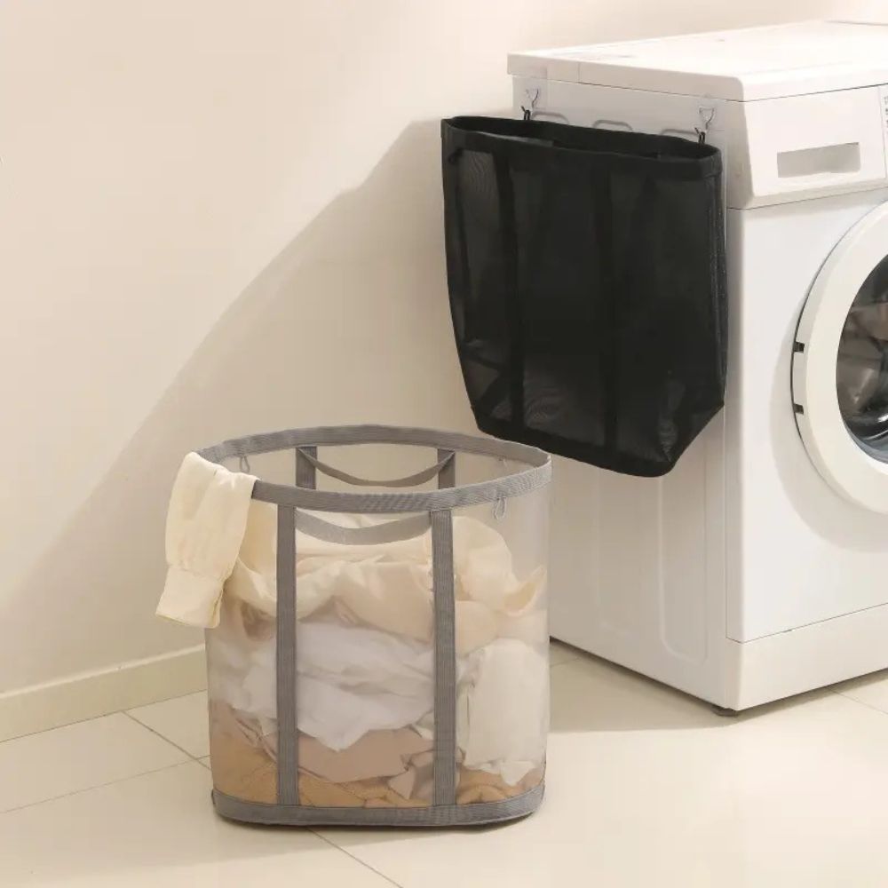 Hom & Ember – Collapsible Mesh Laundry Basket for a Stylish and Organised Home - Hom & Ember