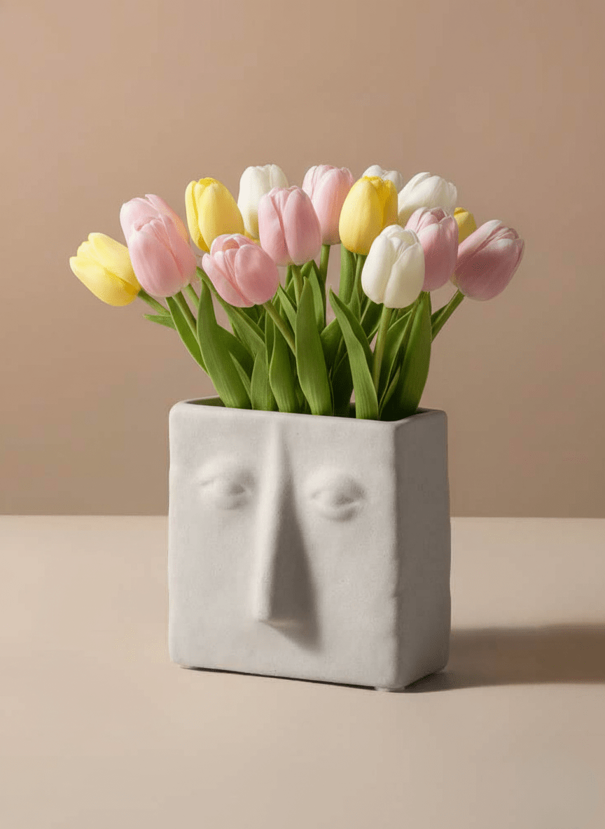 Hom & Ember – Contemporary Abstract Face Vase for a Stylish Home Decor - Hom & Ember