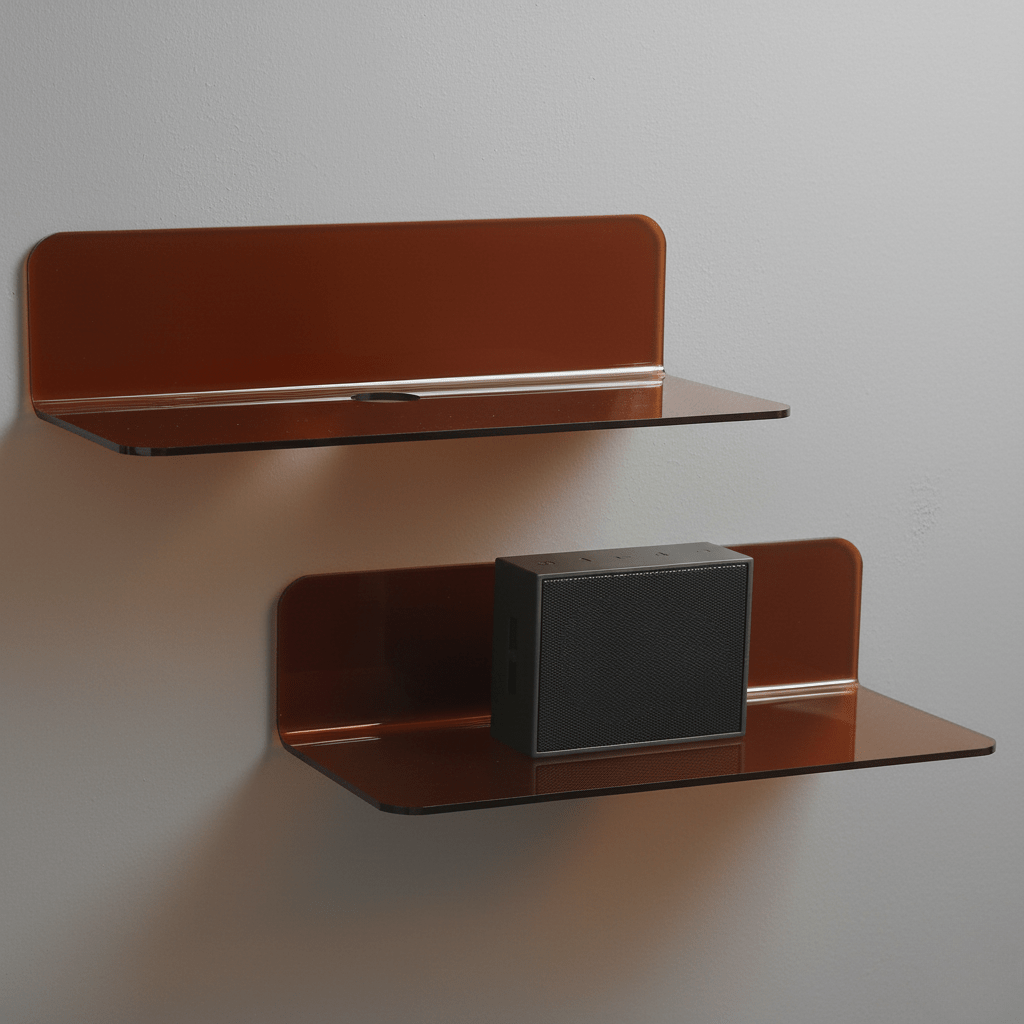 Hom & Ember – Contemporary Floating Wall Shelves in Vibrant Acrylic for a Stylish Touch - Hom & Ember
