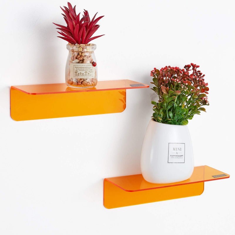 Hom & Ember – Contemporary Floating Wall Shelves in Vibrant Acrylic for a Stylish Touch - Hom & Ember