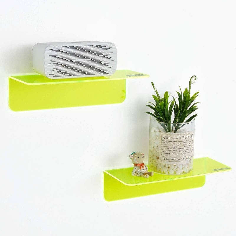 Hom & Ember – Contemporary Floating Wall Shelves in Vibrant Acrylic for a Stylish Touch - Hom & Ember