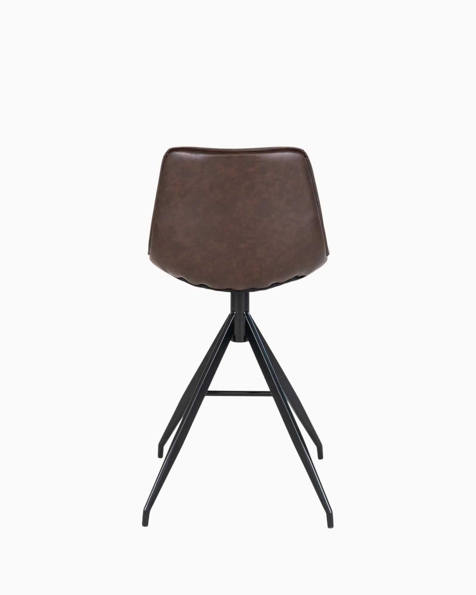 Hom & Ember - Counter Chair Brown PU Leather - Hom & Ember