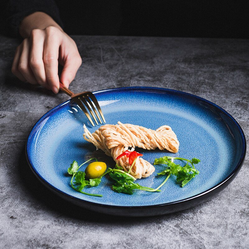 Hom & Ember – Deep Blue Oceano Plates - Hom & Ember