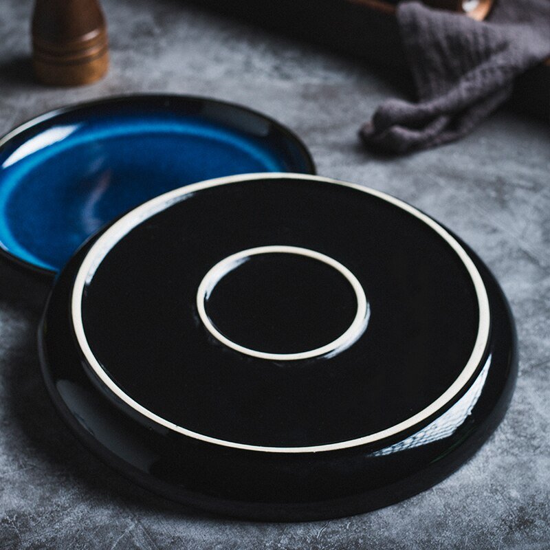 Hom & Ember – Deep Blue Oceano Plates - Hom & Ember