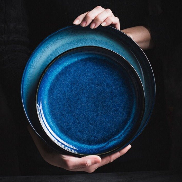 Hom & Ember – Deep Blue Oceano Plates - Hom & Ember