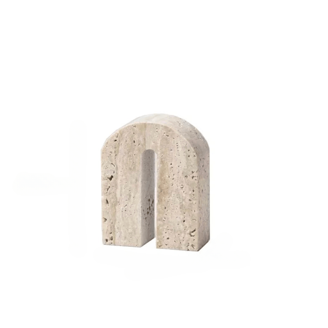 Hom & Ember – Earthly Curves Travertine Sculpture for a Natural Elegance - Hom & Ember