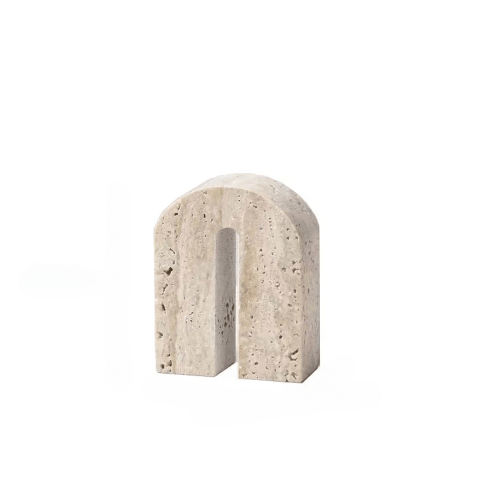 Hom & Ember – Earthly Curves Travertine Sculpture for a Natural Elegance - Hom & Ember