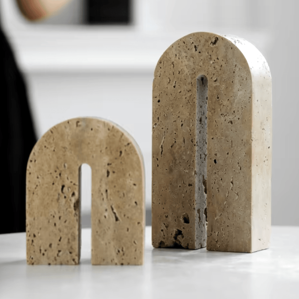 Hom & Ember – Earthly Curves Travertine Sculpture for a Natural Elegance - Hom & Ember