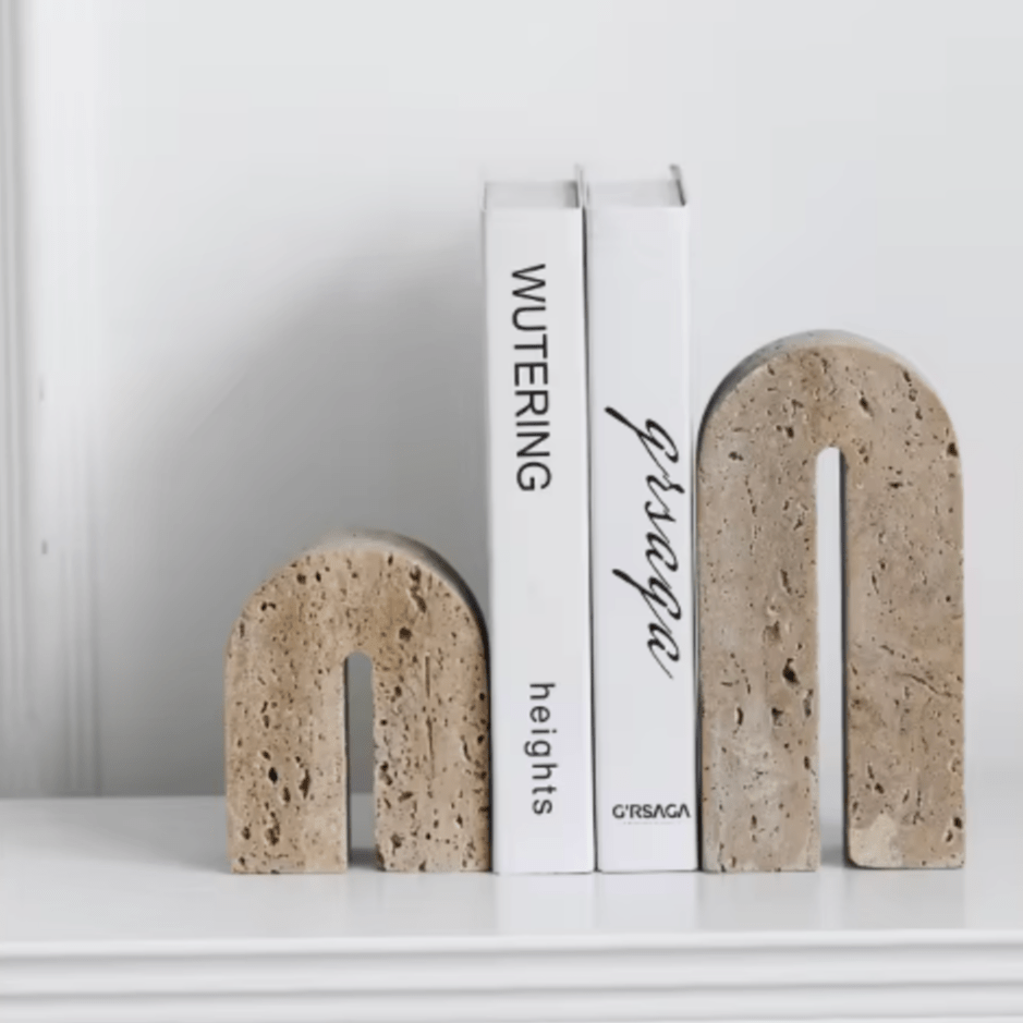 Hom & Ember – Earthly Curves Travertine Sculpture for a Natural Elegance - Hom & Ember