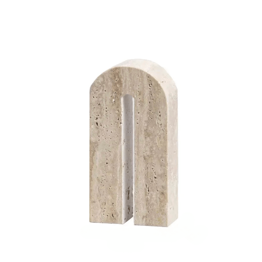 Hom & Ember – Earthly Curves Travertine Sculpture for a Natural Elegance - Hom & Ember