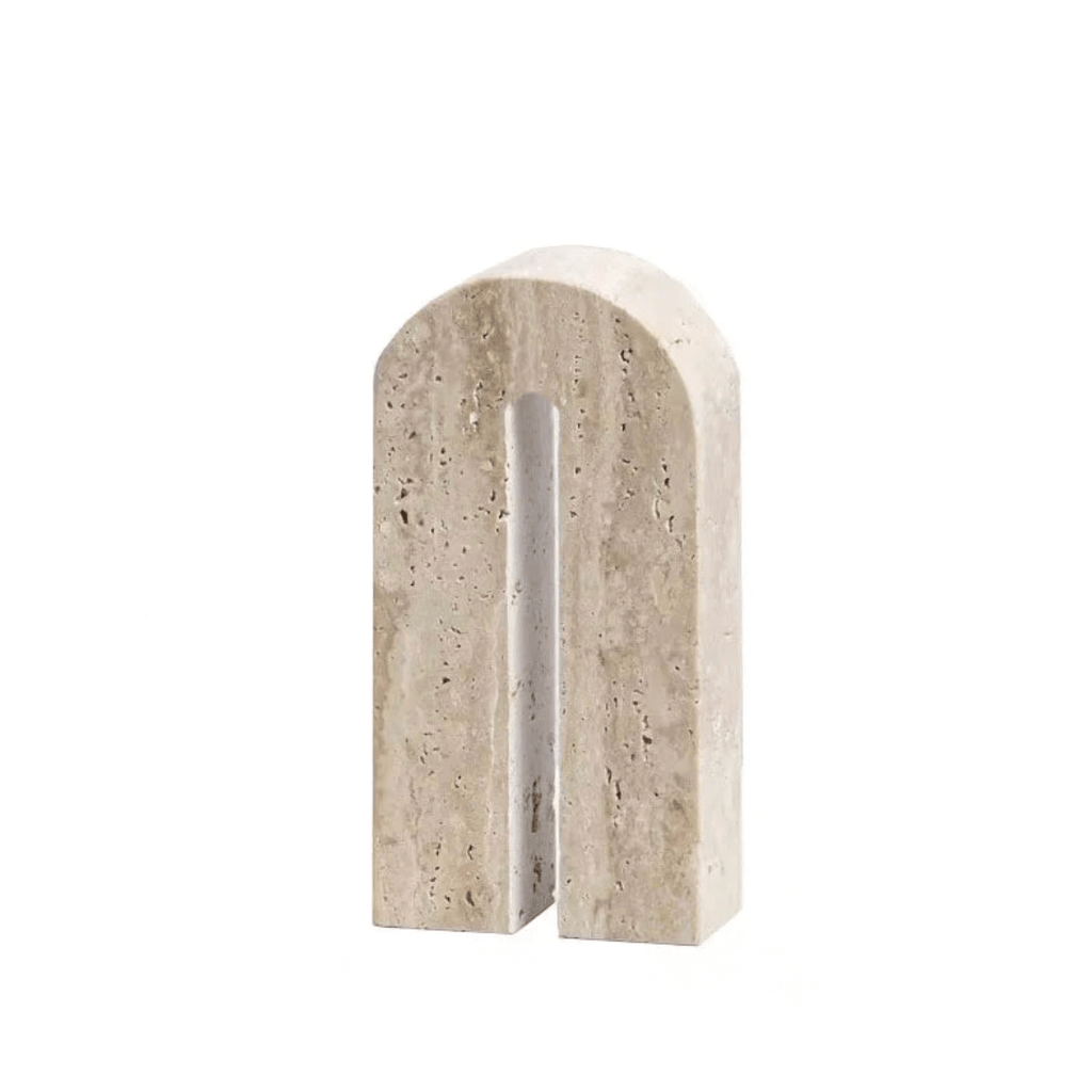 Hom & Ember – Earthly Curves Travertine Sculpture for a Natural Elegance - Hom & Ember