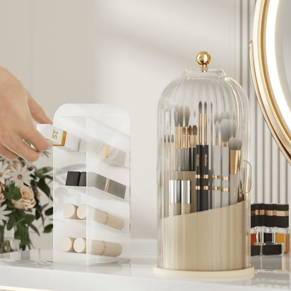 Hom & Ember – Elegant 360° Rotating Acrylic Organiser for a Sophisticated Touch - Hom & Ember
