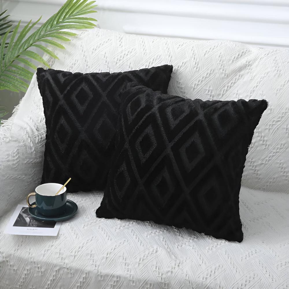 Hom & Ember – Elegant 3D Diamond Pattern Cushion Cover in Cotton and Linen for Stylish Living Spaces - Hom & Ember