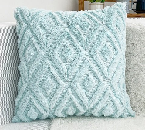 Hom & Ember – Elegant 3D Diamond Pattern Cushion Cover in Cotton and Linen for Stylish Living Spaces - Hom & Ember