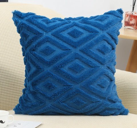Hom & Ember – Elegant 3D Diamond Pattern Cushion Cover in Cotton and Linen for Stylish Living Spaces - Hom & Ember