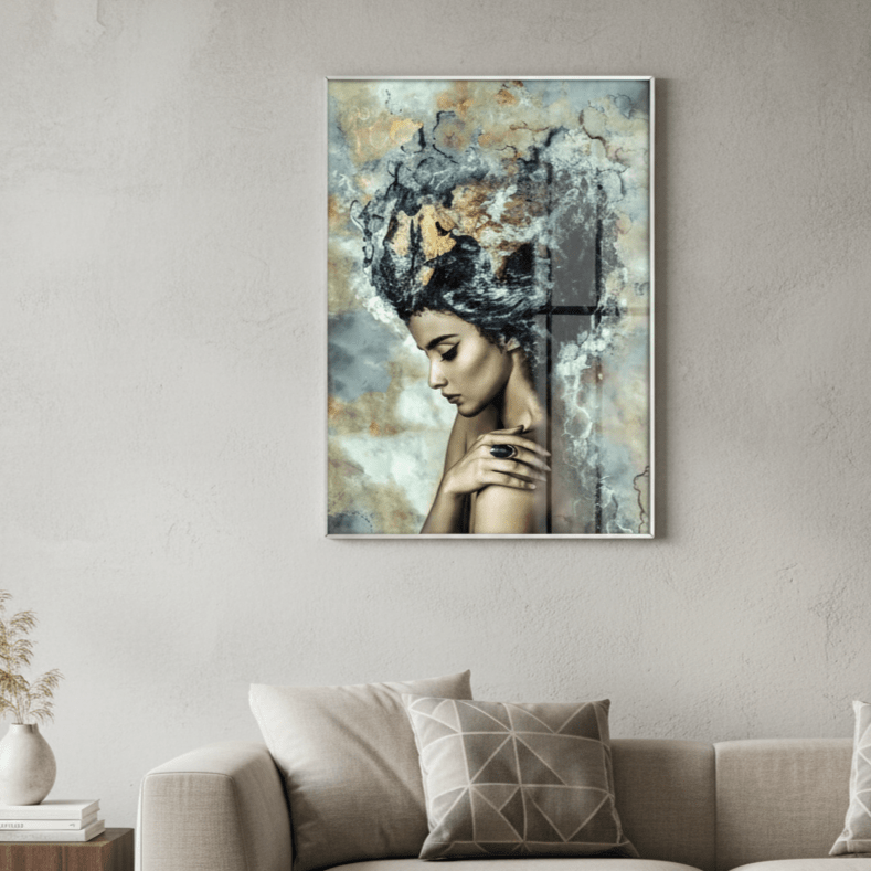 Hom & Ember – Elegant Abstract Canvas Depicting Feminine Beauty for a Serene Ambiance - Hom & Ember
