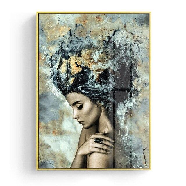 Hom & Ember – Elegant Abstract Canvas Depicting Feminine Beauty for a Serene Ambiance - Hom & Ember