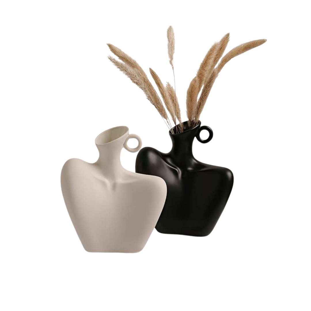 Hom & Ember – Elegant Abstract Ceramic Vase for a Serene Ambiance with Timeless Touch - Hom & Ember