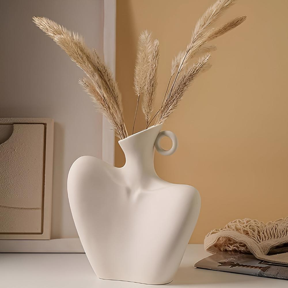 Hom & Ember – Elegant Abstract Ceramic Vase for a Serene Ambiance with Timeless Touch - Hom & Ember