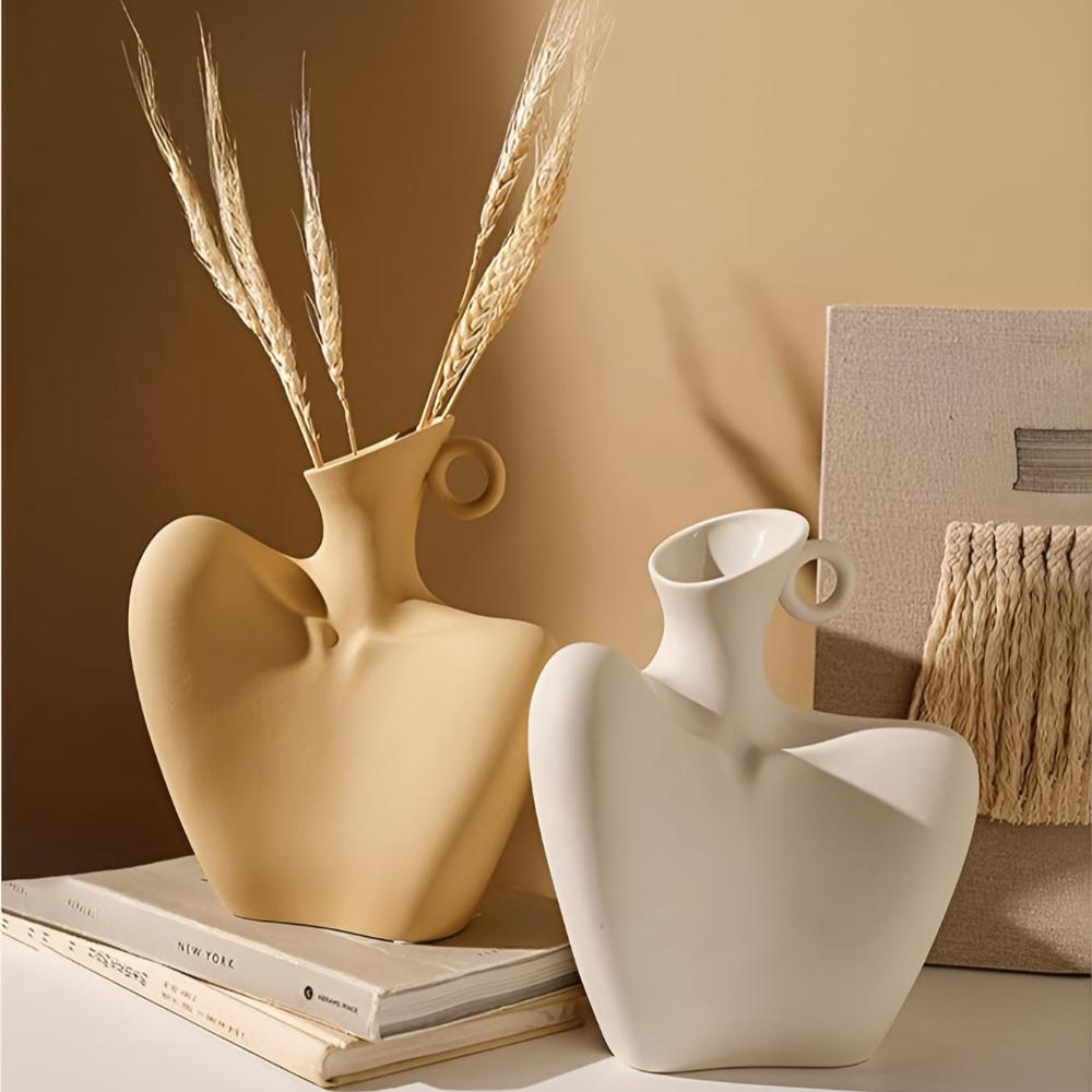 Hom & Ember – Elegant Abstract Ceramic Vase for a Serene Ambiance with Timeless Touch - Hom & Ember