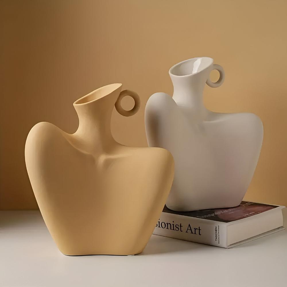 Hom & Ember – Elegant Abstract Ceramic Vase for a Serene Ambiance with Timeless Touch - Hom & Ember