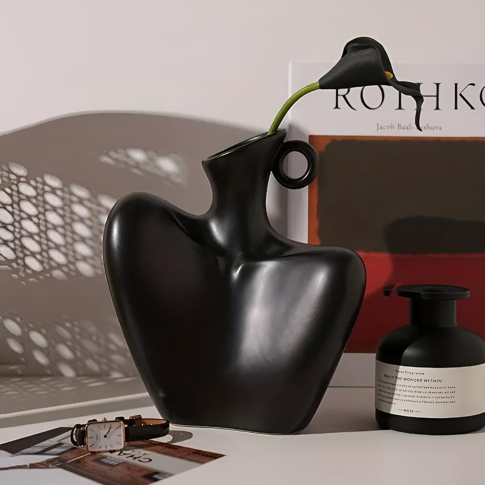 Hom & Ember – Elegant Abstract Ceramic Vase for a Serene Ambiance with Timeless Touch - Hom & Ember
