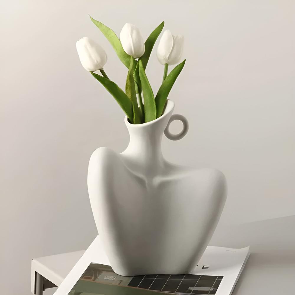 Hom & Ember – Elegant Abstract Ceramic Vase for a Serene Ambiance with Timeless Touch - Hom & Ember