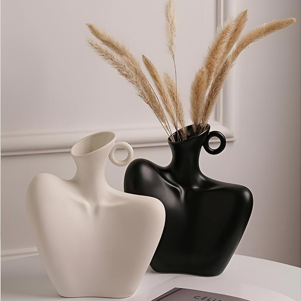 Hom & Ember – Elegant Abstract Ceramic Vase for a Serene Ambiance with Timeless Touch - Hom & Ember