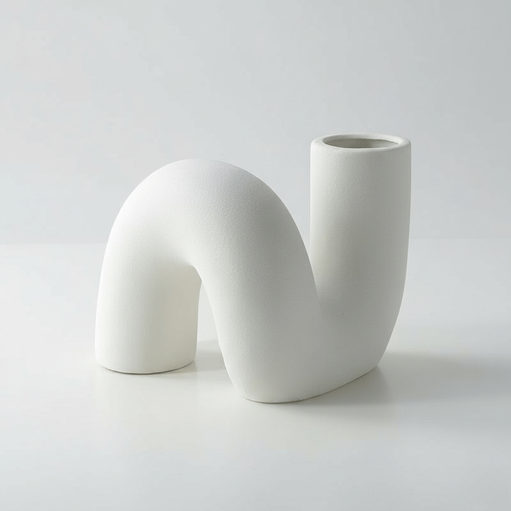 Hom & Ember – Elegant Abstract Ceramic Vase for Contemporary Interiors with Timeless Charm - Hom & Ember