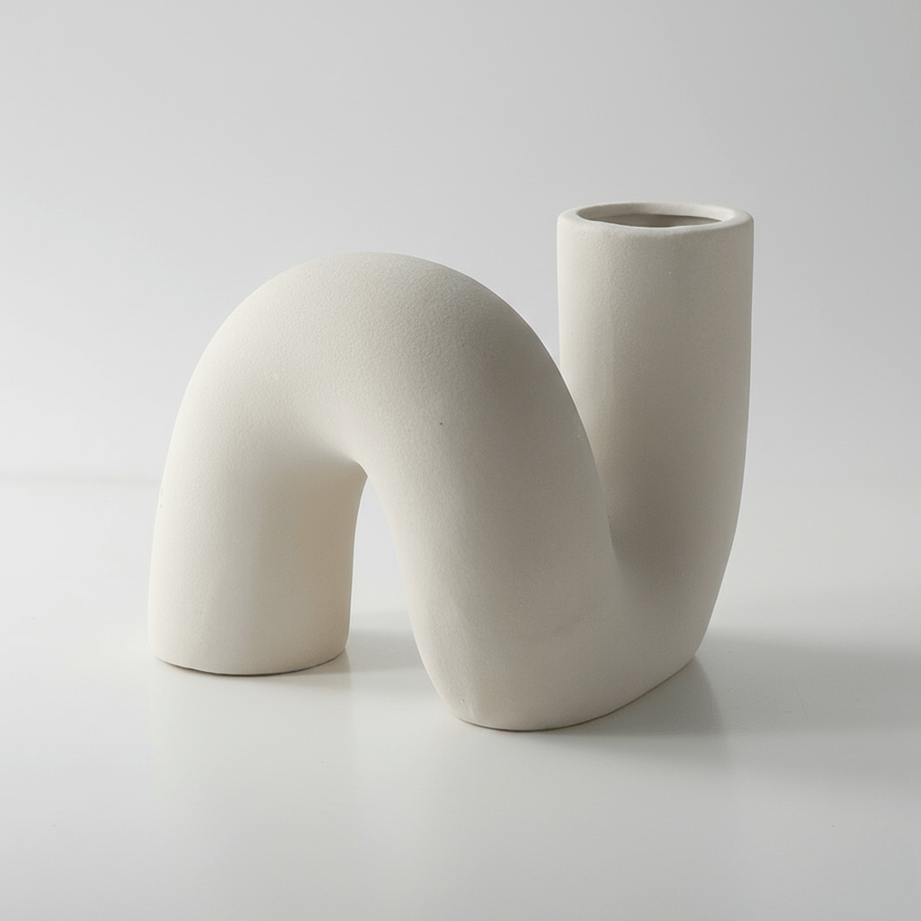 Hom & Ember – Elegant Abstract Ceramic Vase for Contemporary Interiors with Timeless Charm - Hom & Ember